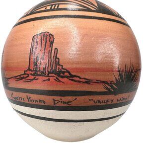 Curtis Yanito‎ Dine Nizhoni Navajo Pottery Valley Wind Authentic Signed Handmade